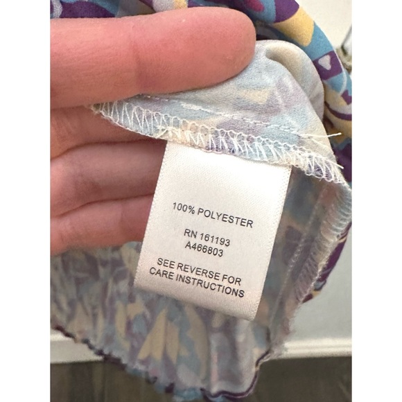 Kate & Mallory Pleated Chiffon 3/4 Bell Sleeve Crochet Trimmed Off Shoulder Top - Picture 7 of 7